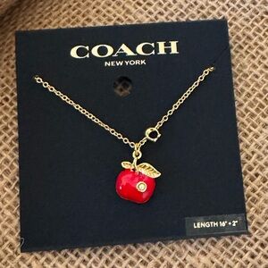 NEW COACH SIGNATURE APPLE NECKLACE GOLD